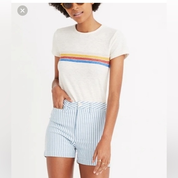 Madewell Pants - Madewell Emmett Railroad‎ Stripe Shorts Sz 28